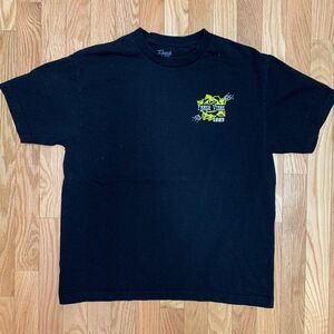 Men's Black Graphic T Shirt, Skull Rose Fresh Vibes 1995‎ Medium